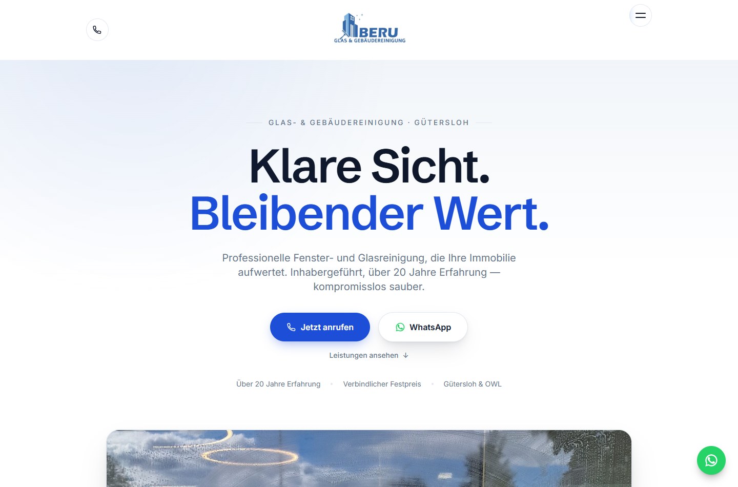 Beru-Website in der Desktopansicht