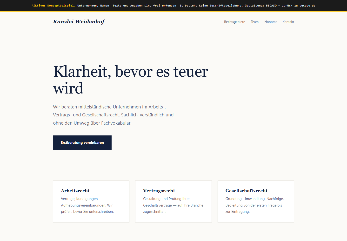 Konzeptstudie einer Rechtsanwaltskanzlei